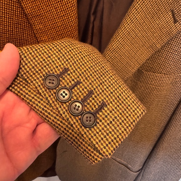 Brioni Tan Checked Sport Coat - 48L - MINT - Picture 5 of 9